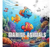 Marine Animals: Coloring books for children with 60 sketches of marine animals. (Little Nature)