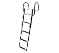 Marine Boat Boarding Ladder - Heavy Duty Telescoping Folding Dock Steps, Rustproof Stainless Steel Ladder with Anti-Slip Pedals | Folding Swim Platformm Extension Lader for Pontoon, Yacht, Ski