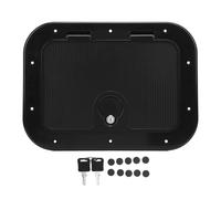 Marine Boat Hatch Deck Cover Lid, Marine Deck Access Hatch, Black Rectangle Boat Access Door with Safety Lock and Key for RVs Yachts Pontoons, 12 X 8 Inch, Easy to Install