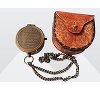 Marine Collection Mart - Brújula de Trabajo de latón Macizo Coleccionable con Estuche de Piel, Regalo náutico