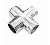Marine - Conector de tubo transversal de 4 vías, acero inoxidable 316 para barandilla de barco, tubo de mano de yate, codo de 90 grados (tamaño: 32,4 mm)