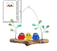 Marine Glass Ornament - Artistic Pendant, 20x20cm Bird Perch for Outdoor Living, Handmade Decor Charm with Colorful Design, Festive Decor, Hanging Accent for Indoor Room and Garden