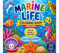 Marine life: A simple coloring book for sea animals