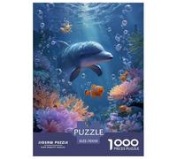 Marine Life Delfines Puzzles Imposible,desafío for Adults Animales Juego EduGatoivo 1000 Piezas Obra De Arte De Juego De para Adultos Y Niños A Partir De 12 Años 70x50cm/1000pcs