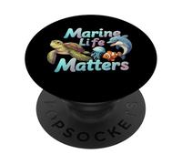 Marine Life Matters Ocean Conservation Sea Animals PopSockets PopGrip Adhesivo