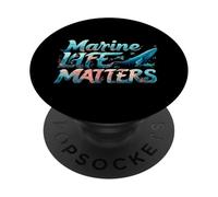 Marine Life Matters Ocean Conservation Whale Coral Design PopSockets PopGrip Adhesivo