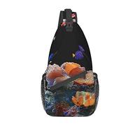 Marine Life Men's Sling Backpack, Travel Hiking Day Bag Crossbody Shoulder Bag.