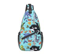 Marine Life Sling Bag, Chest Bag Daypack, Crossbody Sling Mochila para Viajes Deportes Correr Senderismo