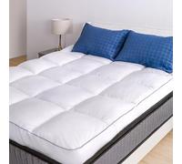 Marine Moon Cubrecolchón tamaño King, parte superior de almohada de felpa refrescante, extra grueso, relleno alternativo de plumón de calidad de hotel, cubrecolchón más suave y esponjoso para dolor de