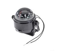 Marine para brújula, buscador de dirección impermeable con luz LED, base giratoria de 360° para una navegación estable en barcos y yates (negro)
