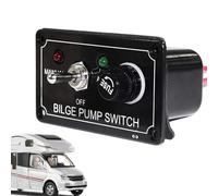 Marine Rocker Control Panel, Boat Bilge Pump Button Panel Unit, Fuse Protected Manual Pump Control System, Waterproof Marine Electrical Board, Rugged Utility Style Design, RV Yacht Use