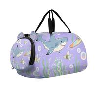 Marine Sharks - Bonita bolsa de lona para gimnasio con compartimento para zapatos, gran capacidad, para viajes, deportes, fin de semana