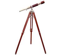 Marine Standard - Telescopio de tubo de alto aumento hecho a mano con trípode antiguo de un solo barril Spyglass náutico decorativo