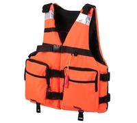 Marine Surfing Vest Fishing, Portable Buoyancy Aid Surfing Vest for Women Men Adults, Snorkeling Swimming Kayaking Boating Water Sports Safety Gear Adjustable(Orange,L)