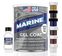MarineCoat One Premium Marine Gelcoat - Pintura para barco con pigmentos tintados para una combinación perfecta (blanco con cera, cuarto)