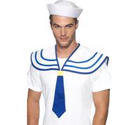 Marinero Corbata Uniforme Azul Marino Mar Mercante Hombres Adultos Disfraz Nuevo