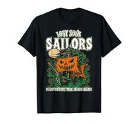 Marineros del Alma PERDIDA ACULTANDO LA Alta MAR Feliz Halloween Camiseta