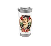 Marineros tatuados American Traditional Tattoo Flash Vaso térmico de acero inoxidable de doble pared