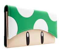 Mario 1UP Hongo de Vida Extra Cartera Tri-Fold Bolsillo para Monedas & Tarjetero, Verde