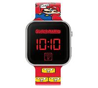 Mario GSM4107 - Reloj Digital de Cuarzo para niño con Correa de plástico, Estampado Rojo, Correa