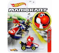 Mattel- Juguetes, Multicolor (GBG25) Red Yoshi Standard Kart Mariokart Character Car Diecast 1:64 Scale