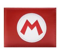 Mario Party Traje de Fontanería Retro Clásico Billetera/Cartera Bi-Fold ID & Tarjetero, Rojo