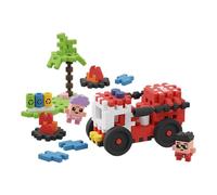 Marioinex 903193 Building Blocks Mini Waffle City Fire Truck 80 Piezas 2 Figuras