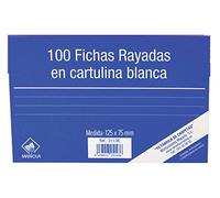 Mariola 3112R - Paquete de 100 fichas rayadas, 125 x 75 mm