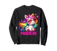 Marion - Nombre Personalizado Colorido Unicornio para Mujeres y niñas Sudadera