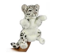 Marioneta de leopardo de las nieves, realista, suave al tacto y para abrazar, re