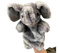 Marioneta de mano de animal: peluche de elefante de 100 g, juguete interactivo, accesorio de teatro realista, soporte educativo de entretenimiento para contar historias