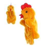 Marioneta de mano de pollo de peluche - Juguete de gallo y gallina de dibujos animados de 27 cm | Marioneta de animales interactiva para educación infantil y juegos de rol entre padres e hijos | Rendi