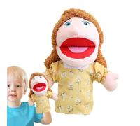 Marioneta de peluche para familias, marioneta para familias en edad preescolar | Marioneta escolar | Marioneta interactiva para jugar a falsa, marioneta de peluche narrativa con boca móvil para ra