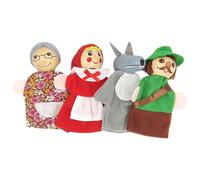 Marionetas de dedo de animales,Marionetas de dedo de familia,4 marionetas de dedo para la hora del cuento - Las marionetas de dedo de animales suaves educativas fijaron el estilo animal de la hora del