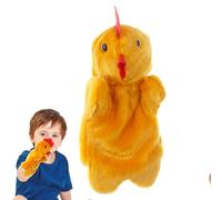 Marionetas de dedo de mano: diseño de personaje de pollo de peluche suave, estructura ligera y llena de mangas, construcción de tela segura y amigable para niños | juegos de rol, lecciones