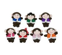 Marionetas De Dedo De Mono De Peluche - Juego De Personajes De Tela Suave De 7 Piezas, Lindos Juguetes De Mano De Animales, Accesorio Interactivo Para Contar Historias | Kit De Juego Educativo Con Dis