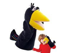 Marionetas De Mano para Niños, Marionetas De Mano De Animales con boce Abierta Móvil, Títere De Manos De cuerva De Peluche, Marioneta Animales Juegos De rol para Niños Y Niñas