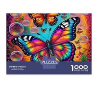 Mariposa 1000 Piezas Juegos Educativos Desafío Alta Dificultad Creatividad & Entrega de Regalo Bonito Rompecabezas Decoración Regalo para Mujeres Hombres 52x38cm/1000piezas