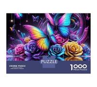 Mariposa 1000 Piezas Juegos Educativos Divertidos Desafíos Relajación Bonito Rompecabezas Decoración de Hogar para Mujeres Hombres Regalos 52x38cm/1000piezas