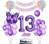 Mariposa 13 años cumpleaños niña decoración, 13 años mariposas cumpleaños decoración Morados, mariposas decoración 13 niña cumpleaños, Morados Globos 13 años niña cumpleaños mariposa fiesta temática