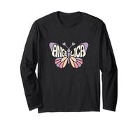 Mariposa Angelica - Arte de Palabras con Nombre Personalizado Manga Larga