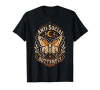 Mariposa Anti-Social Luna Celestial Introvertido Arte Tarot Camiseta gráfica económica
