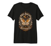 Mariposa Anti-Social Luna Celestial Introvertido Arte Tarot Camiseta Premium
