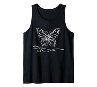 Mariposa Arte Lineal Minimalista Naturaleza Camiseta sin Mangas