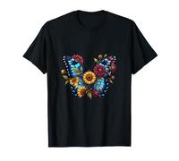 Mariposa Azul Entre Girasoles Dorados Camiseta