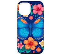 Mariposa azul y flores tropicales deleite Carcasa para iPhone 12 Pro Max