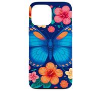 Mariposa azul y flores tropicales deleite Carcasa para iPhone 13 Pro Max