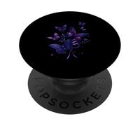 Mariposa azul y púrpura | Linda mariposa de jardín para niños PopSockets PopGrip Adhesivo