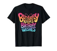 Mariposa besos cumpleaños deseos retro mariposa texto arte Camiseta