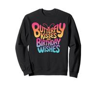 Mariposa besos cumpleaños deseos retro mariposa texto arte Sudadera